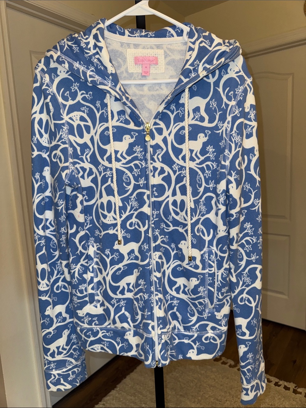 Lilly Pulitzer Monkey Zip Up Jacket - Size M